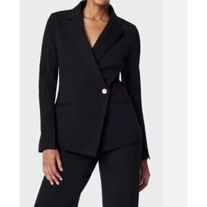 SPANX The Perfect Asymmetrical Ponte Blazer Jacket - 20773R - Black - Medium